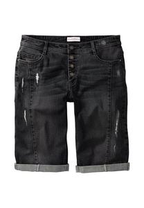 Джинсовые шорты-бермуды стрейч sheego, цвет Black Used Denim