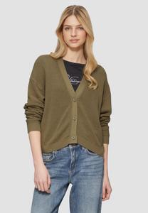 Кардиган MIT STRUKTURMUSTER UND KNÖPFEN QS, оливковый
