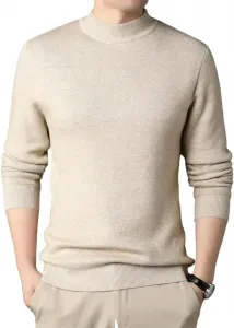 Мужской свитер Slim Fit с полувысоким воротником — кашемир для осени и зимы