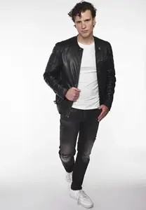 Кожаная куртка МУСТАНГ "31020248" Mustang, серый