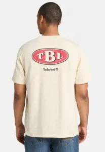 Футболка с принтом автозаправочной станции на спине. Timberland, Light Beige