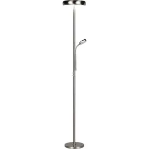 Торшер REALITY Leuchten LED PALERMO, LED-торшер с пультом дистанционного управления, 27,5 Вт, 2000 люмен, CCT, LED-плата 1 шт., цветовая температура регулируется 3000-6000K, теплый/холодный белый, высота 183 см Reality Leuchten, Nickel