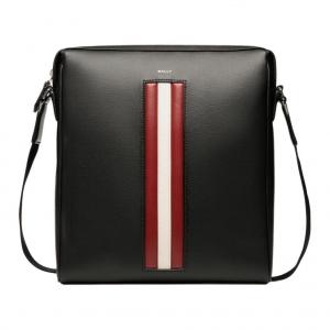 MYTHOS Кожаная сумка через плечо наплечная мужская черная BALLY