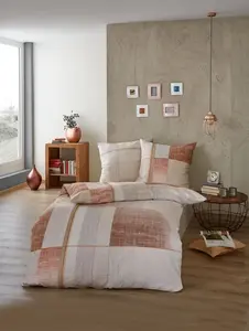 Постельное белье Kaeppel Mako Satin Checkered Beige Weave 135x200 см, медное Adam Kaeppel