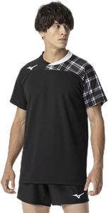 Игровая футболка MIZUNO, с коротким рукавом, с графическим принтом, унисекс, V2MAB111, черно-белый