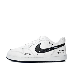 Nike Кроссовки Court Borough Falling Shooting Stars Meow из синтетической кожи, устойчивые к истиранию, дышащие, низкие