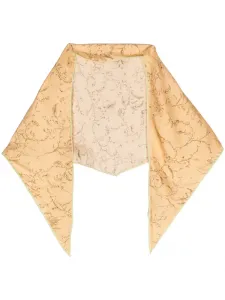 Шелковый платок с графичным принтом Fabiana Filippi, желтый