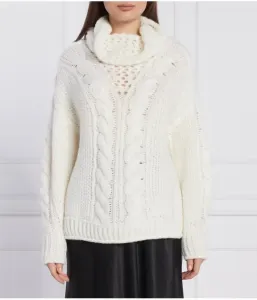 Шерстяной свитер regular fit Marc Cain, белый