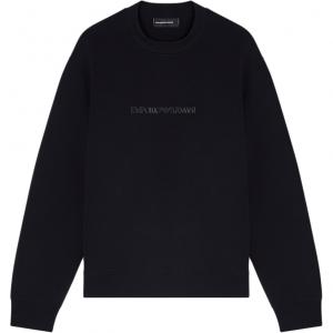 Свитшот с круглым вырезом и логотипом EMPORIO ARMANI, черный