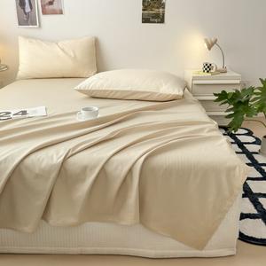 Yalu Комплект постельного белья из 100% хлопка (простыня 160х230 см + 1 наволочка), цвет light camel