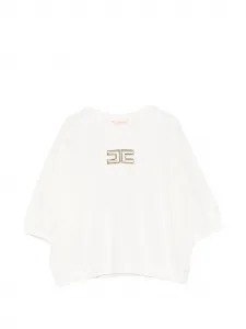 Футболка с логотипом Elisabetta Franchi La Mia Bambina, белый