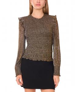 Женская блузка с длинными рукавами и сборками 1STATE, Rich Black