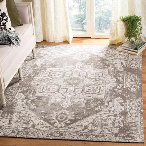Ковер SAFAVIEH, 183 x 275 см, Classic Vintage Collection, Grey, дизайн Oriental Medallion Distressed, без линьки и прост в уходе, идеален для помещений с высокой проходимостью в гостиной, спальне (CLV111F)