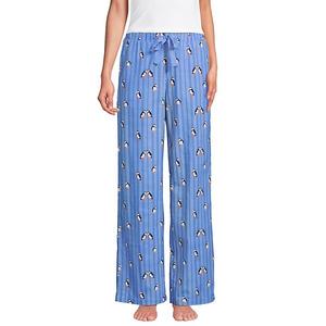 Женские пижамные брюки-клеш из фланели Lands' End, Blue Playful Puffins