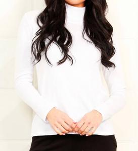 Топ с воротником-стойкой белого цвета Angel Apparel