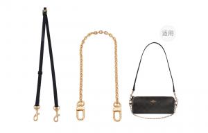 Lan Bao Fan Металлический наплечный ремень для сумки золотистого цвета, [Gold]Black Adjustable Crossbody Shoulder Strap+Decorative Chain