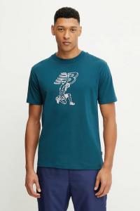 Хлопковая футболка New Balance, бирюзовый