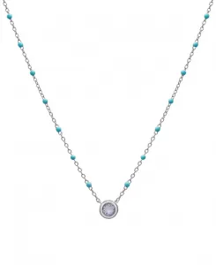 Ожерелье с драгоценными камнями, соответствующими знаку зодиака, из стерлингового серебра, 16 дюймов + удлинитель 2 дюйма Macy'S, aquamarine