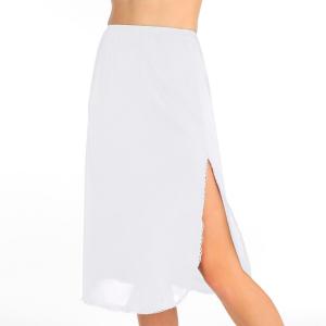 Петтислип с разрезом Vanity Fair Satin Glance — 28 дюймов. Vanity Fair, белый