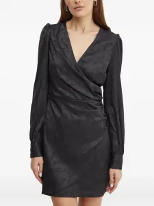 Мини-платье с длинными рукавами и сборками Guess Usa, черный