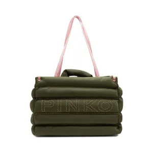 Микросумка-Шоппер из переработанных материалов Pinko, зеленый