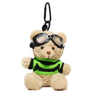 Плюшевый брелок-кукла с камерой и медвежонком в свитере, очки для дайвинга, плюшевый кулон, высота 11см Click, черный/зеленый/коричневый