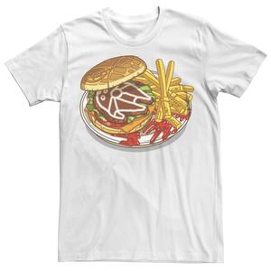 Мужская футболка с рисунком тарелки «Звездные войны» с гамбургером и картофелем фри Star Wars