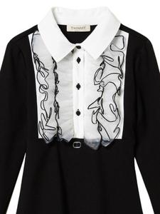 TWINSET Kids короткое платье из органзы с оборками, черный