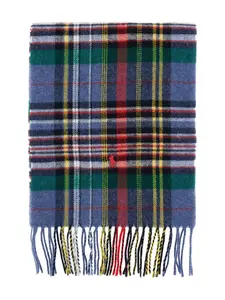 Клетчатый шарф с бахромой Polo Ralph Lauren, синий