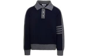 Трикотажный свитер с 4 планками THOM BROWNE, синий