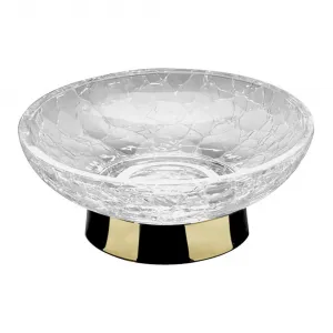 Дополнение Windisch круглая мыльница из потрескавшегося стекла, золото