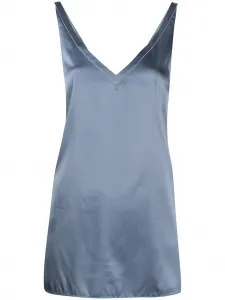 Блузка без рукавов с эффектом металлик Brunello Cucinelli, синий