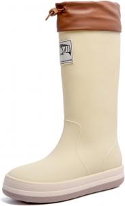 Унисекс водонепроницаемые резиновые сапоги для кемпинга, высокие ПВХ туфли с противоскользящей подошвой и толстой подошвой - модные и долговечные Azttoztto, White