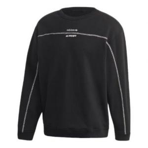 Толстовка adidas originals Logo ribbed Sleeve Sports Pullover Black, черный