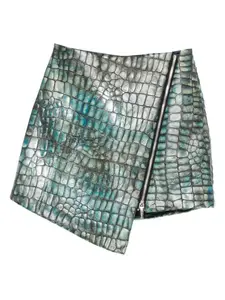 Юбка с тиснением под кожу крокодила Mitiliane Couture, зеленый