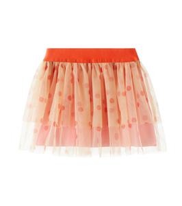 Юбка из тюля в горошек и хлопковой смеси Mini Rodini, розовый