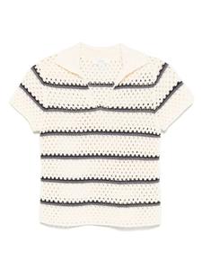 Топ в полоску из макраме Vince, нейтральный