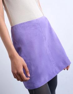 Мини-юбка Topshop из натуральной замши фиолетового цвета