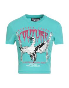 Кроп-топ Versace Jeans Couture, бирюзовый