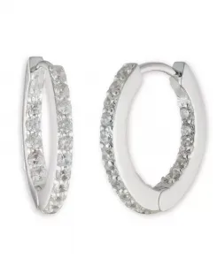 Серьги-кольца Huggie Hoop из стерлингового серебра с кубическим цирконием Ralph Lauren
