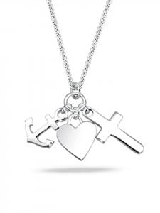 Elli Колье из серебра 925 пробы: якорь, сердце, крест из серебра