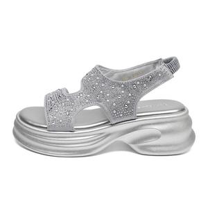 ZHR Пляжные сандалии женские серебристо-черные