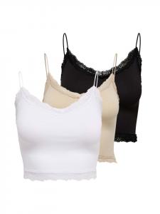 Набор из 3 футболок черного, белого и бежевого цветов