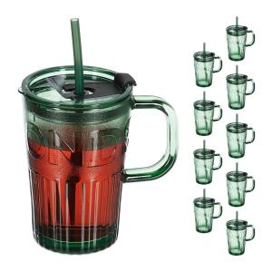 10 стаканов для питья Relaxdays, зеленый