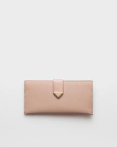 Большой кошелек из сафьяновой и обычной кожи Prada, бежевый