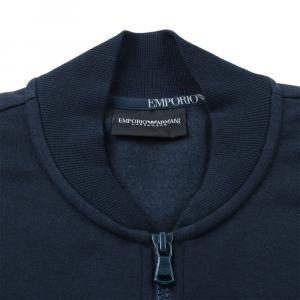 Темно-синяя куртка с вышитым логотипом EMPORIO ARMANI