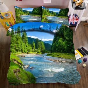 Yyuoqafn Комплект постельного белья с пейзажным принтом