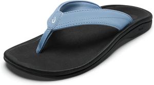 Женские пляжные сандалии OLUKAI Ohana, водонепроницаемые шлепанцы, поддержка свода стопы и комфортная посадка, легкие и прочные, улучшенное сцепление и устойчивость, черный