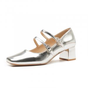 Женские туфли Мэри Джейн на массивном каблуке Bamiti, черные