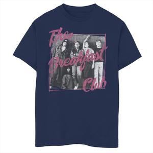 Розовая футболка с графическим рисунком для групповой фотографии для мальчиков 8–20 лет Breakfast Club Licensed Character